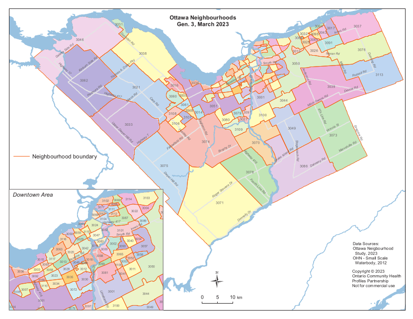 Neighbourhoods in City of Ottawa